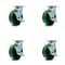Service Caster 6 Inch Green Poly on Steel Caster Set with Roller Bearings and Brake/Swivel Lock SCC-30CS620-PUR-GB-TLB-BSL-4 - alternate 5